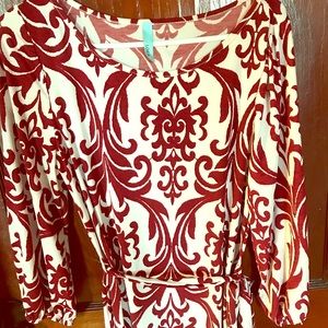 Damask pattern dress.